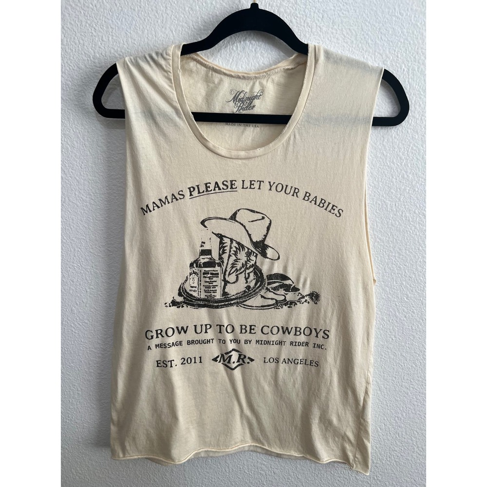 Midnight Rider Cowboys cut off t shirt size S